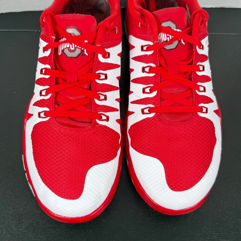 Nike Mens Size 9.5 Ohio State Buckeyes Free Trainer 5.0 V6 Shoes 723939-603